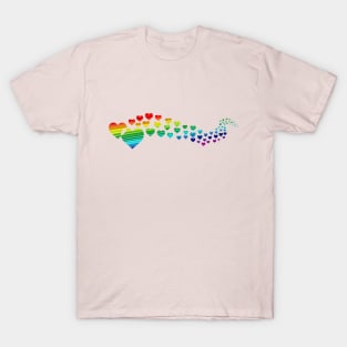 Loving Wave of Rainbow Hearts T-Shirt